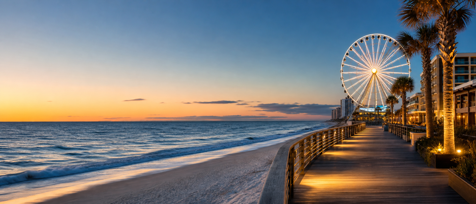 Myrtle Beach boardwalk and observation wheel